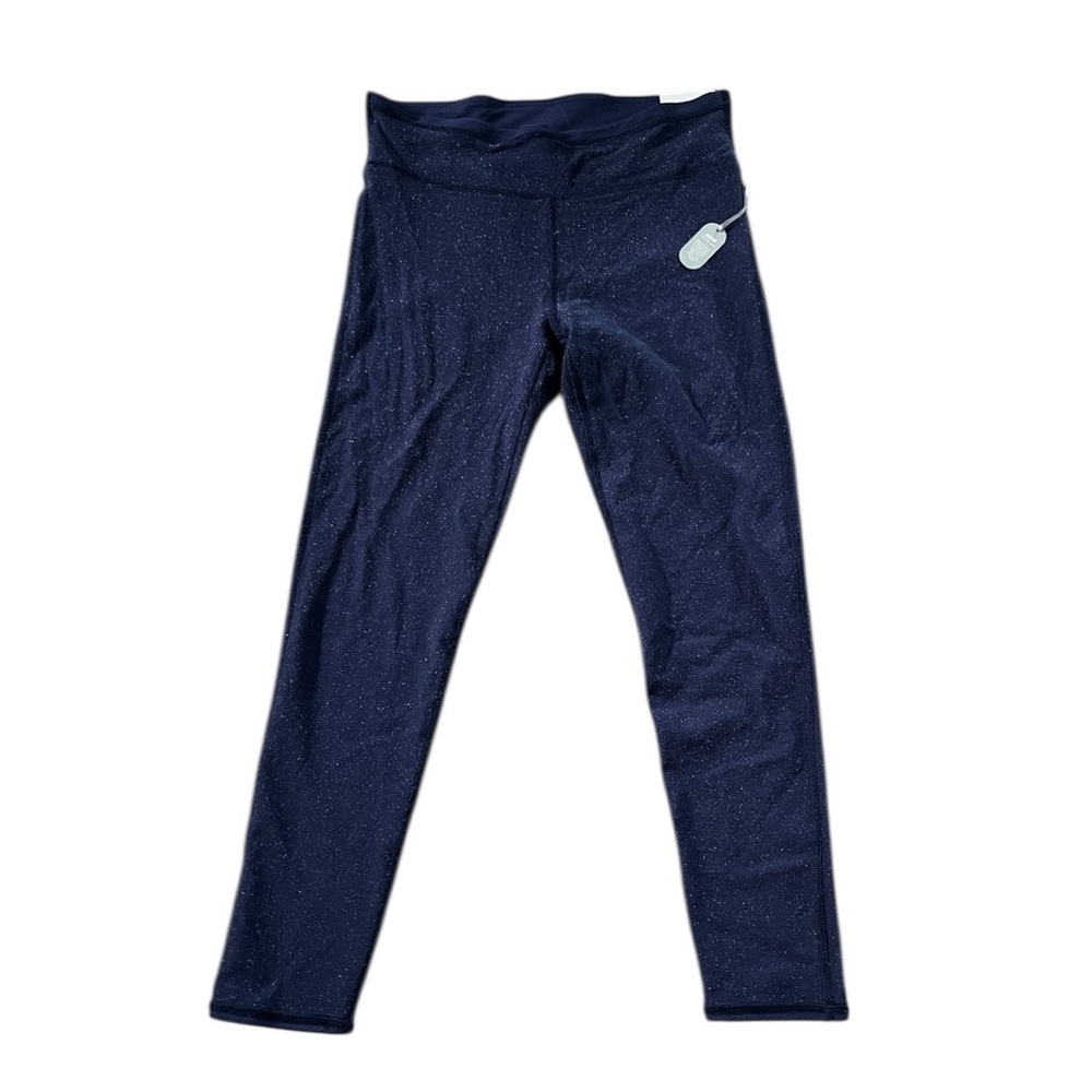 New Aerie Womens Navy Blue Sparkly Leggings Lounge Wear Size Large